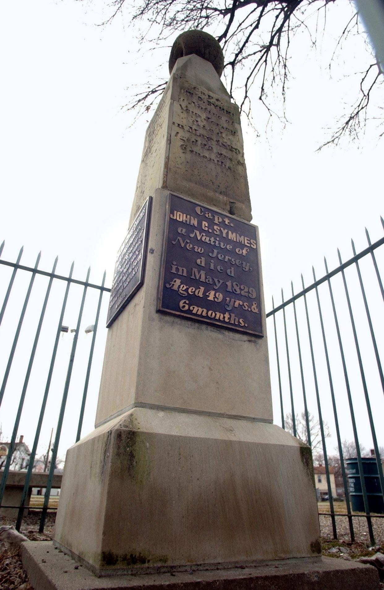 The unusual grave site of Capt. John Cleves Symmes in Ludlow Park in Hamilton, in 2003. Capt. Symmes was a strong proponent of the "Hollow Earth" theory. Photo by Michael Snyder/Cincinnati Enquirer