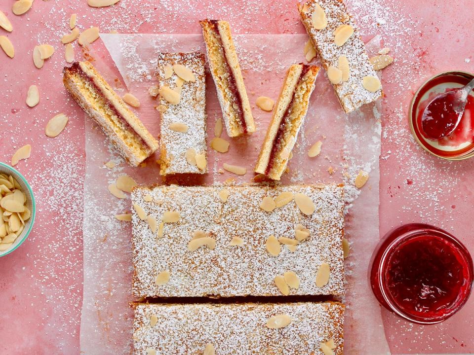 Tweaking this classic dish and turning it into traybake makes it super convenient for transporting and for cutting. Ideal for taking to picnics and summer parties (FAB Flour)