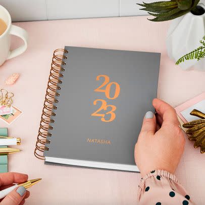 Choose from daily or weekly inserts in this personalised 2023 diary