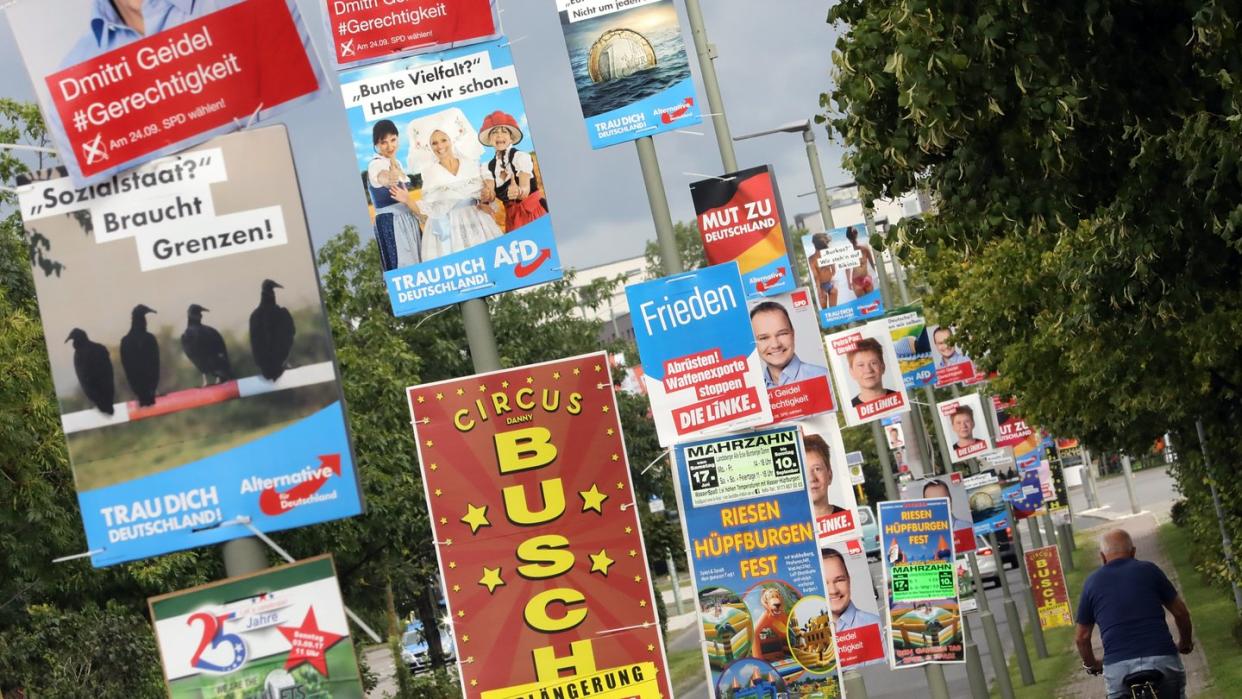 Plakate für die Bundestagswahl 2017: Beim Urnengang nahm die AfD der Union viele Wählerstimmen ab. Foto: Wolfgang Kumm