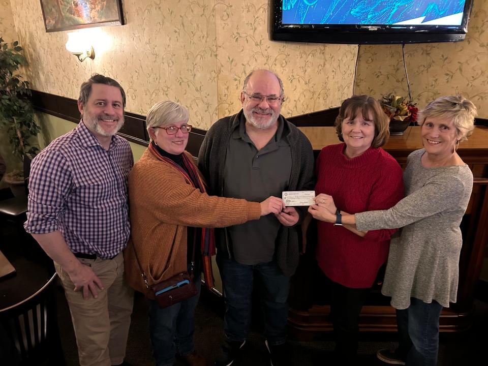 Honesdale Rotary Club presented a $5,000 donation, which with other contributors helped the Wayne County Arts Alliance more than match a $75,000 grant to purchase a building in downtown Honesdale for its headquarters. WCAA agreed to look into helping Honesdale Rotary with some future projects, such as the club’s first-ever Beer & Wine Festival at the Wayne County Fairgrounds on September 23. From left: Honesdale Rotarian Stephen Moulton; WCAA Executive Director Janet Gaglione; WCAA Board Treasurer Dave Harvey; Honesdale Rotary Co-Presidents Sherry Grandinetti and Bonny Cousins.