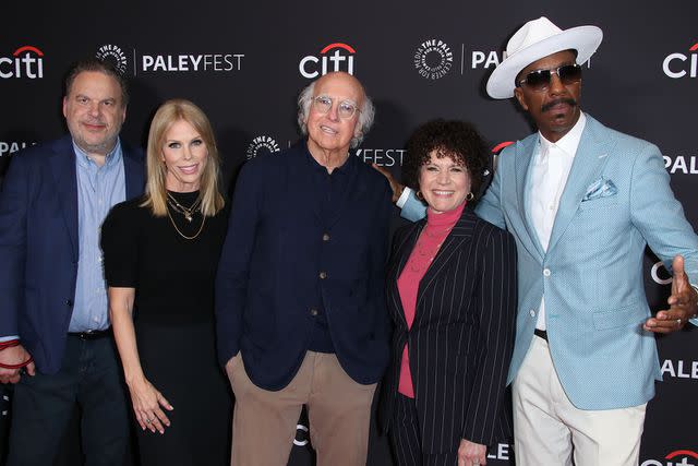 <p>Matt Baron/BEI/Shutterstock </p> Jeff Garlin, Cheryl Hines, Larry David, Susie Essman and JB Smoove 2024 41st Annual PaleyFest LA 'Curb Your Enthusiasm'.