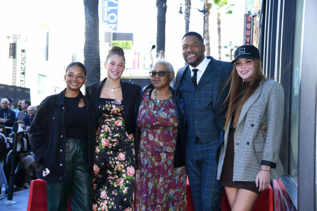 Michael Strahan and his family attend The Hollywood Walk of Fame star ceremony honoring Michael Strahan on January 23, 2023, in Los Angeles, California.<p>JC Olivera/Getty Images</p>