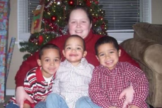 <p>Peggy Means</p> Jennifer Flewellen and her kids