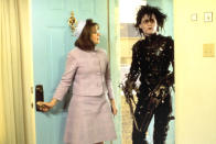 <p>Fantastical and romantic, ‘Edward Scissorhands’ is Tim Burton’s modernized Frankenstein story that imagines an artificial man who inspires — and sometimes irritates — a sleepy suburb. If you’re wondering how Johnny Depp developed the doe-eyed, largely non-verbal character, screenwriter Caroline Thompson has the answer. “You’re based on my dog,” she recalled telling the actor on the film’s Florida set. “He was very confused about his role,” she revealed.</p>