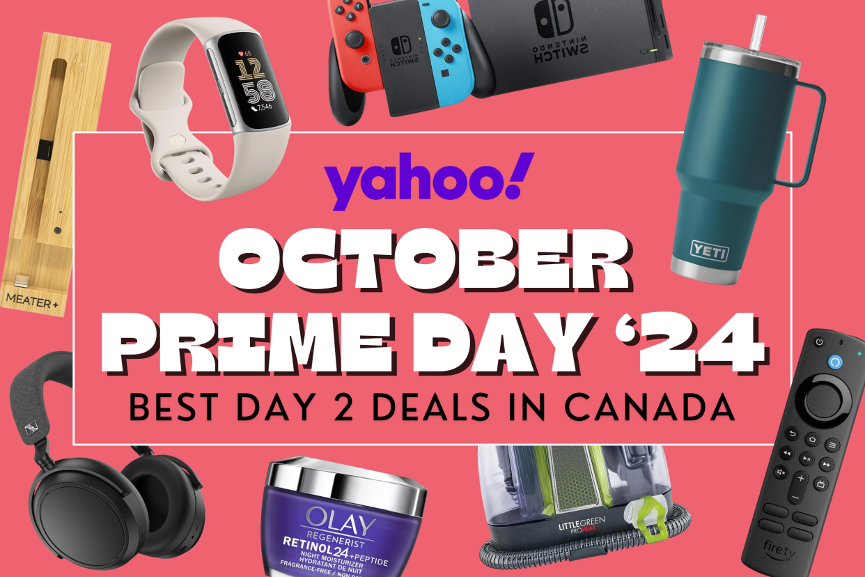 october prime day 2024 best day 2 deals in canada, yeti, fire tv stick, bissell little green, olay, headphones, meater, fitbit, nintendo switch