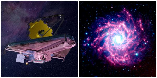 Telescopio Webb capta imágenes de una galaxia púrpura 