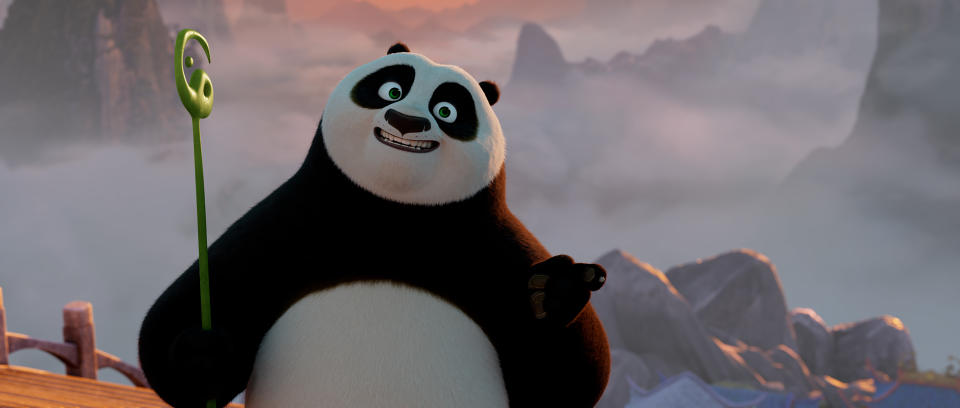 Po (voiced by Jack Black) in Kung Fu Panda 4 directed by Mike Mitchell (DreamWorks Animation)