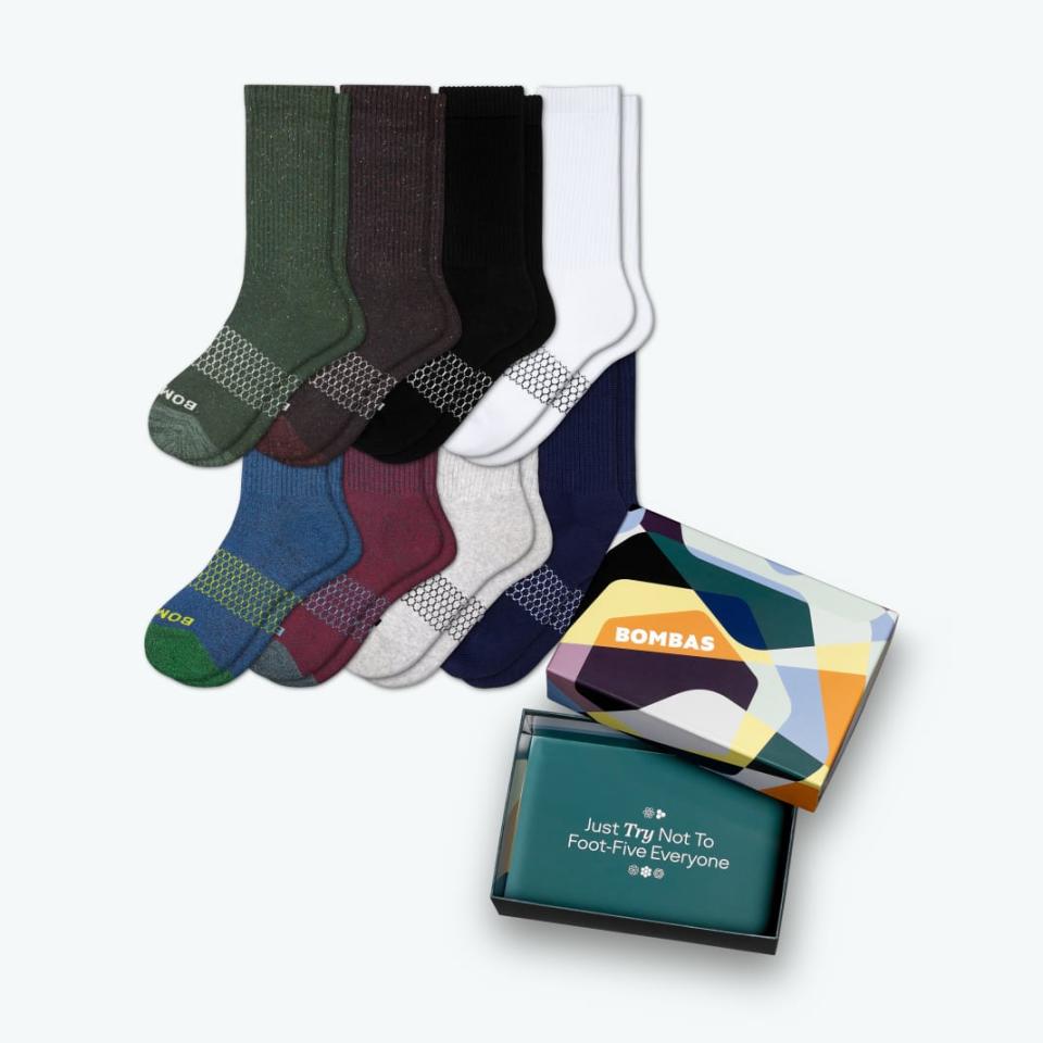 <p><a href="https://go.redirectingat.com?id=74968X1596630&url=https%3A%2F%2Fbombas.com%2Fproducts%2Fmen-s-calf-sock-8-pack-gift-box%3Fvariant%3Dmixed%26size%3Dl&sref=https%3A%2F%2Fwww.redbookmag.com%2Flove-sex%2Frelationships%2Fg46585670%2Fvalentines-day-gifts-for-men%2F" rel="nofollow noopener" target="_blank" data-ylk="slk:Shop Now;elm:context_link;itc:0;sec:content-canvas" class="link ">Shop Now</a></p><p>Men’s Calf Sock 8-Pack Gift Box</p><p>bombas.com</p><p>$106.20</p>