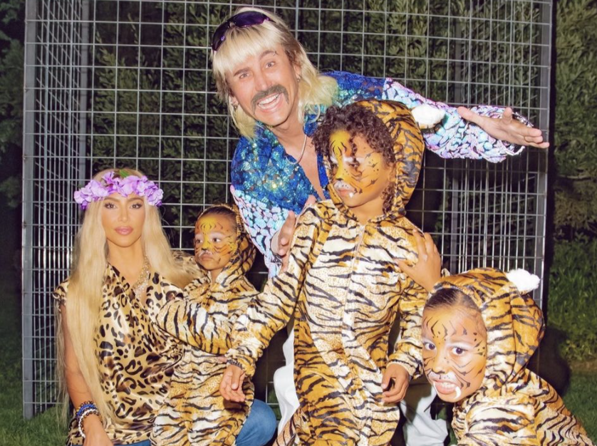 Kim Kardashian's costume was inspired by "Tiger King." (Photo: Instagram)