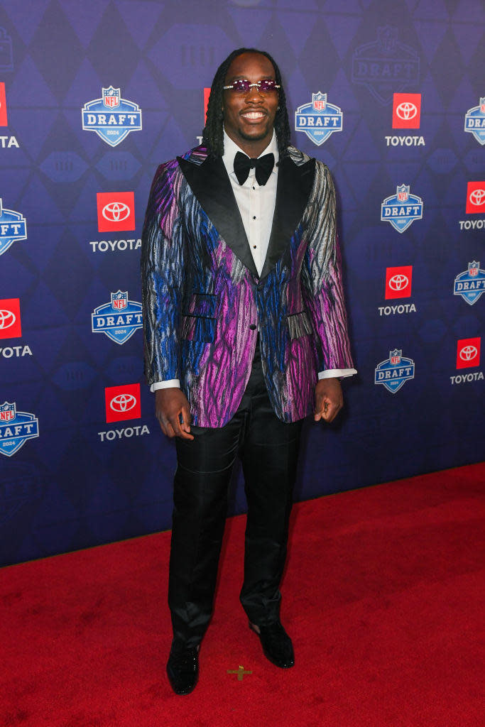 Darius Robinson arrives to the 2024 NFL Draft at the Fox Theatre on April 25, 2024, in Detroit, Michigan. / Credit: Aaron J. Thornton / Getty Images