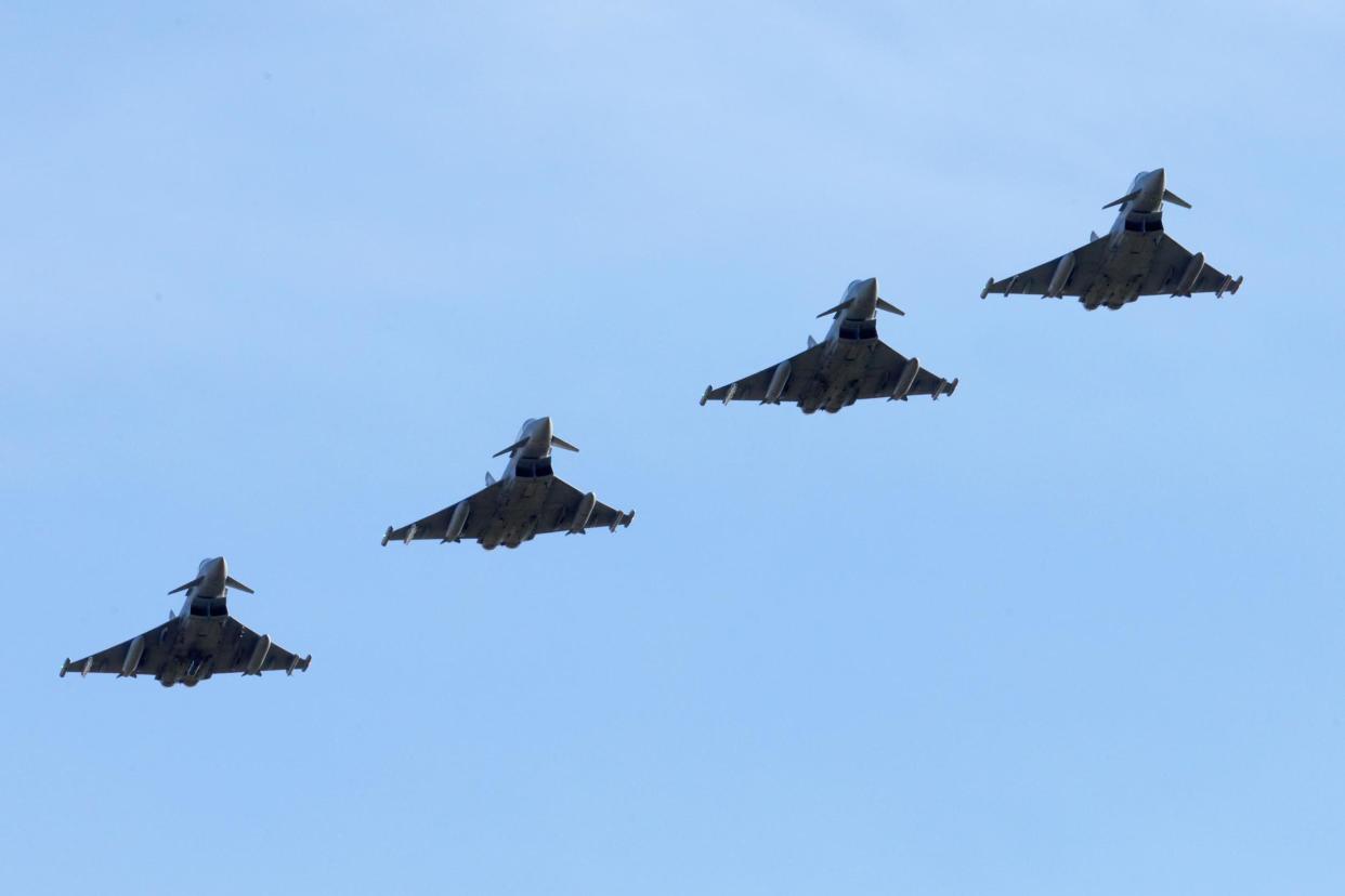 The RAF confirmed that Typhoon aircraft were scrambled on Monday morning: Getty Images