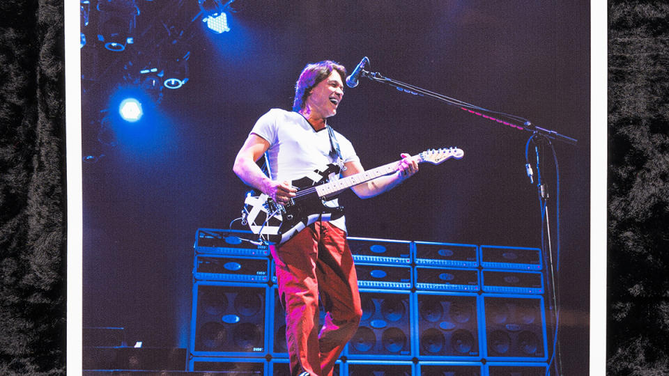 Eddie Van Halen playing his Charvel Art Series guitars