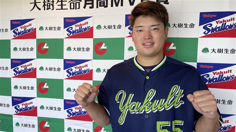 村上宗隆獲選央聯7月份月MVP。（圖／翻攝自養樂多燕子推特）