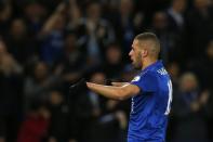 Britain Football Soccer - Leicester City v Sunderland - Premier League - King Power Stadium - 4/4/17 Leicester City's Islam Slimani celebrates scoring their first goal Action Images via Reuters / Andrew Boyers Livepic