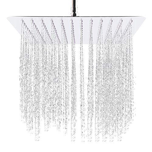 Conhee High Pressure Shower Head, 12 Inches Square Rain Showerhead, Large Fixed Showerhead Made…