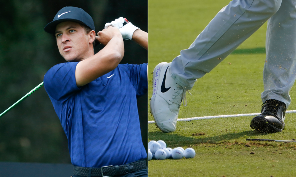 Cameron Champ showed his support for the Black Lives Matter movement by writing "Jacob Blake BLM" on one of his shoes.