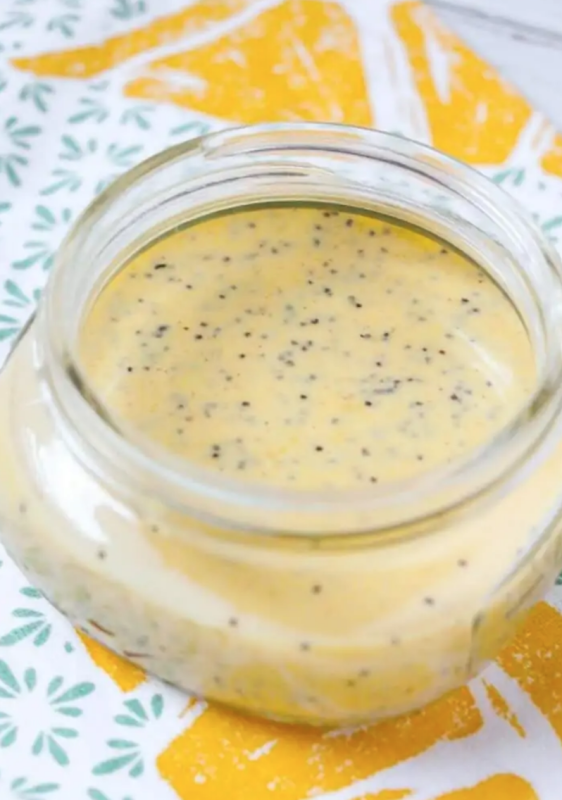 <p>Sugar Spice and Glitter</p><p>This homemade orange poppy seed dressing is creamy and decadent yet completely dairy-free. Perfect for taking a boring chicken salad from drab to fab!</p><p><strong>Get the recipe: <a href="https://sugarspiceandglitter.com/orange-poppyseed-dressing/" rel="nofollow noopener" target="_blank" data-ylk="slk:Orange Poppy Seed Dressing;elm:context_link;itc:0;sec:content-canvas" class="link ">Orange Poppy Seed Dressing</a></strong></p>