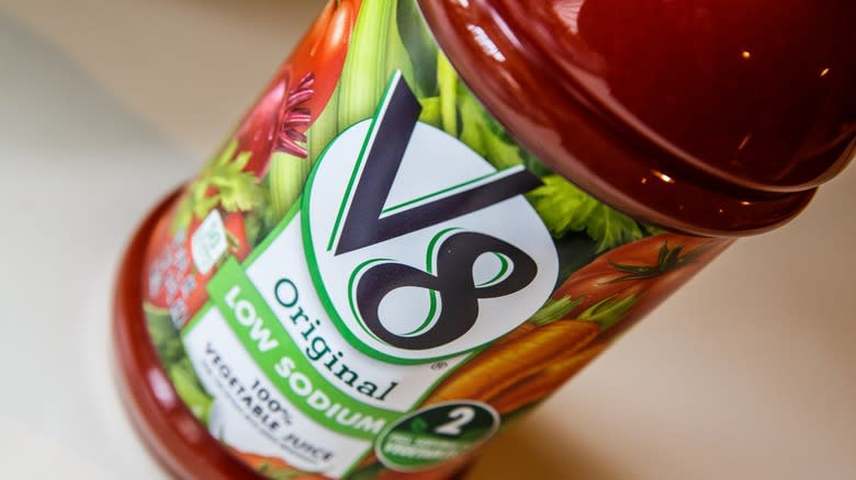 V8 vegetable juice bottle