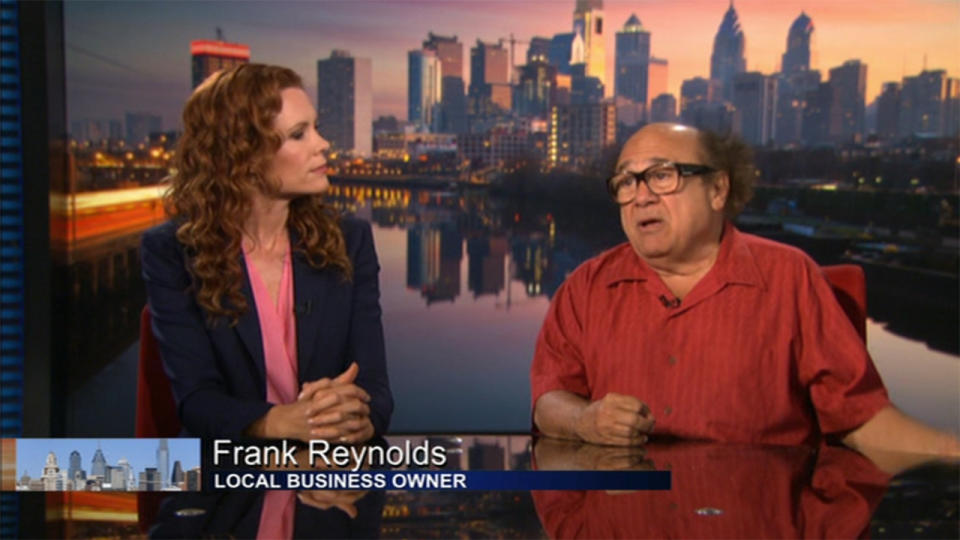 Frank on the news in It's Always Sunny In Philadelphia