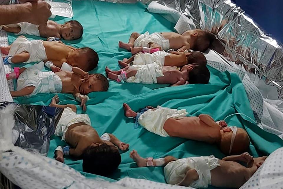 Babies inside al-Shifa Hospital (Dr Marawan Abu Saada via AP)