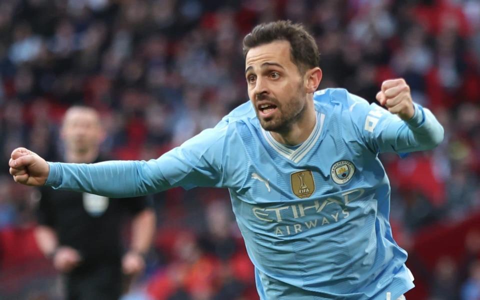 Bernardo Silva celebrates scoring