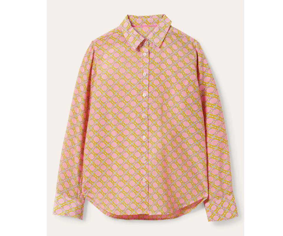 Silk Shirt - Dusk Cloud Pink, Chain Geo