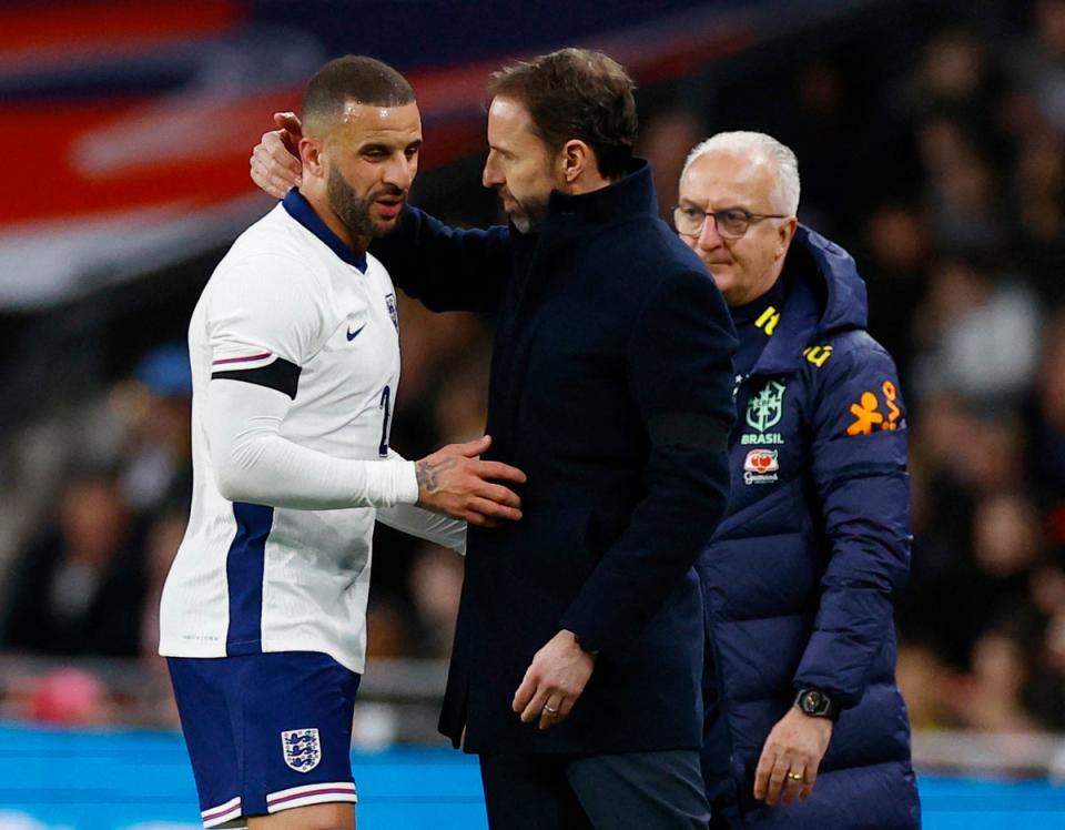 Kyle Walker captained England but was brought off midway through the first half  (Action Images via Reuters)