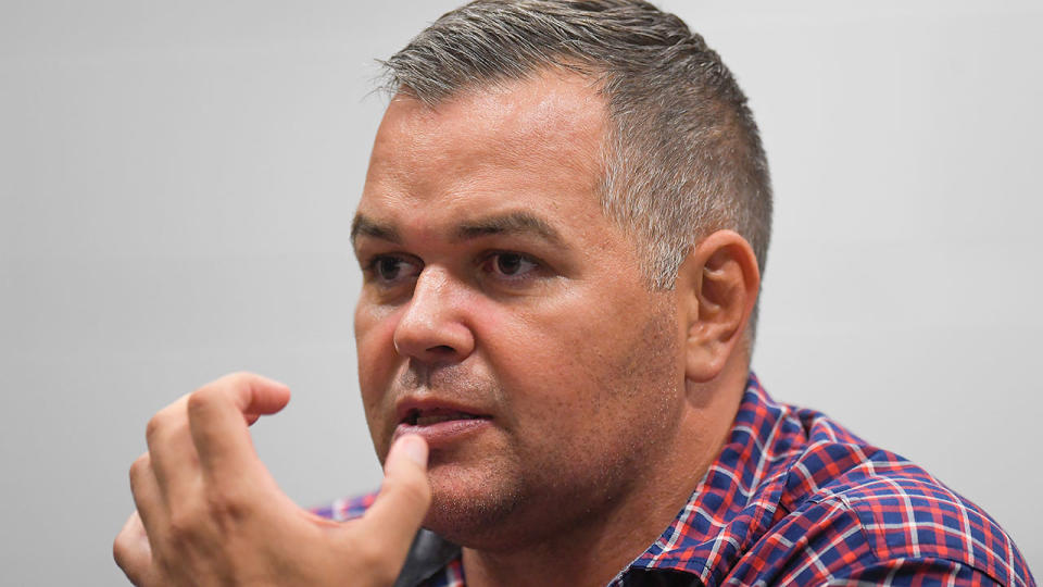 Seen here, Brisbane Broncos coach Anthony Seibold is tipped to be sacked at the end of the 2020 season.
