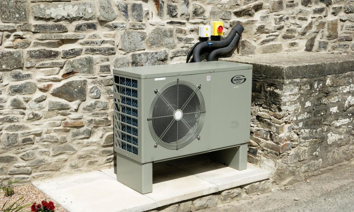 <span>The scheme to spur the take-up of heat pumps (like those pictured) was a key element of plans to decarbonise the 17% of UK emissions caused by heating homes. It has now been delayed by a year, to the dismay of environmental campaigners.</span><span>Photograph: KBImages/Alamy</span>