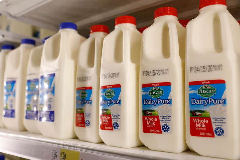 Milk is seen displayed at Target store during the outbreak of coronavirus disease (COVID-19) in New York