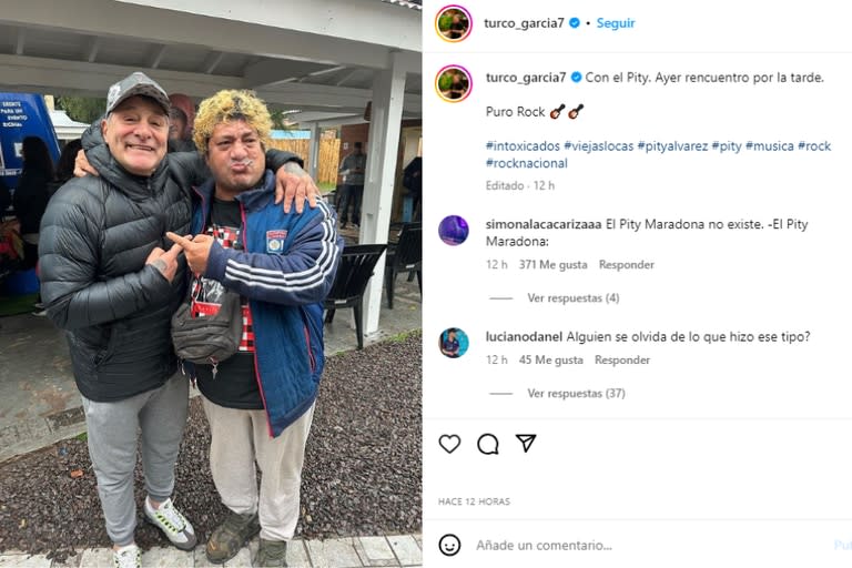 El Turco García compartió una foto junto a Pity Álvarez