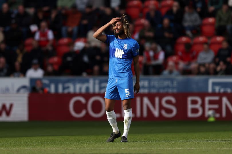 Dion Sanderson of Birmingham City reduring the Sky Bet Championship match between Rotherham United and Birmingham City at AESSEAL New York Stadium