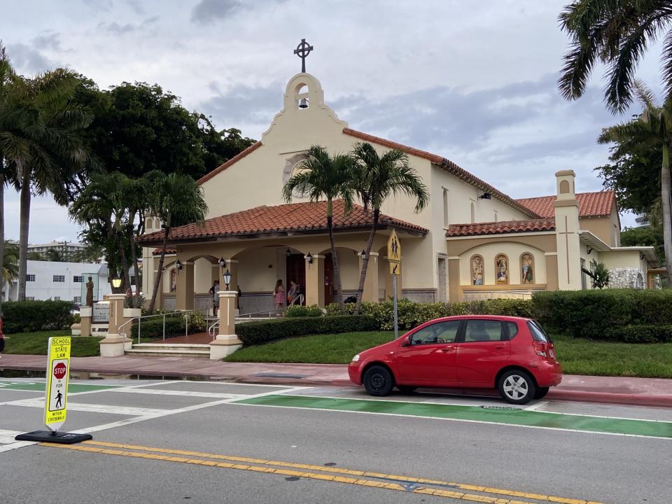 St. Joseph Catholic Church in Surfside, Florida, near where a condominium tower collapsed. (Deon J. Hampton / NBC News)