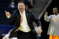 CHARLOTTE, NC - MARCH 18: Head coach Bruce Pearl of the Tennessee Volunteers calls out in the first half while taking on the Michigan Wolverines during the second round of the 2011 NCAA men's basketball tournament at Time Warner Cable Arena on March 18, 2011 in Charlotte, North Carolina. (Photo by Kevin C. Cox/Getty Images)