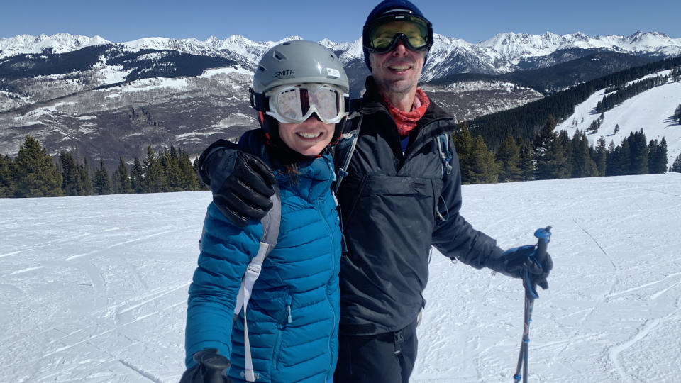 Skiing in Vail in my Rab Infinity Microlight jacket