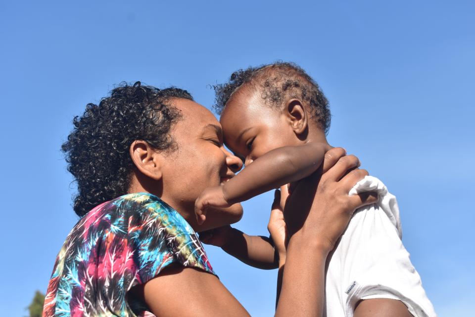 Singer and actress Syesha Mercado with her infant son Amen’Ra, who was placed in foster care after she and her partner, Tyron Deener brought him to All Children's Hospital for care.