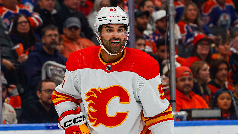 Nazem Kadri has fit in seamlessly with the Flames thus far. (Photo by Curtis Comeau/Icon Sportswire via Getty Images)