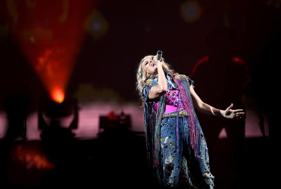 Carrie Underwood performs at the Bryce Jordan Center as part of The Denim and Rhinestones Tour on Friday, Feb. 10, 2023.