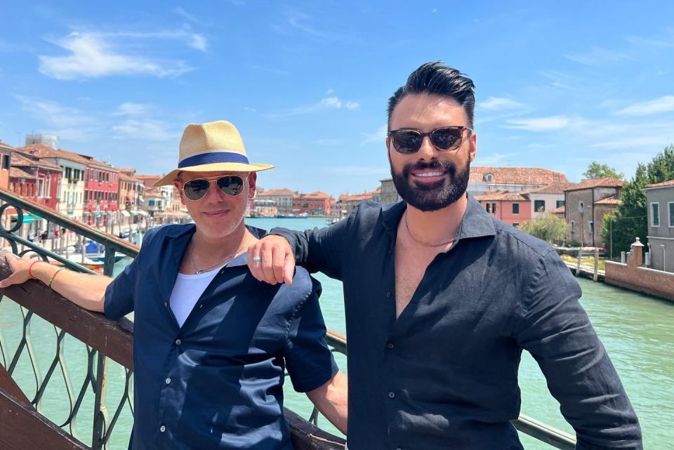 rob rinder and rylan clark in venice during rob and rylan's grand tour