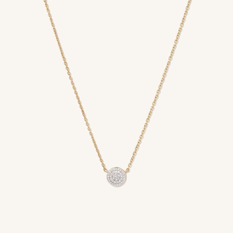 67) Pavé Diamond Round Necklace