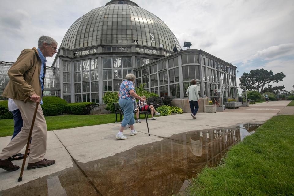Tour groups, Metro Detroiters and out-of- towners, came out to enjoy the opening of the Anna Scripps Whitcomb Conservatory on Belle Isle on Wednesday, June 19, 2019.