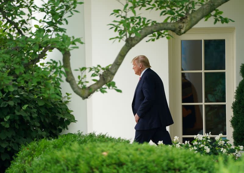 U.S. President Donald Trump departs for travel to Maine at the White House in Washington