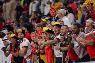 <p>賽後慶祝勝利的比利時球迷。 （TSNA／法新社／JACK GUEZ／AFP）</p> 