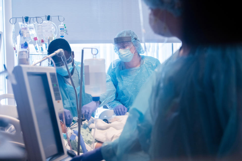 Medical staff members are seen at the Northwestern Memorial Hospital in Chicago, Illinois, U.S., May 2020. (Northwestern Medicine/Handout)