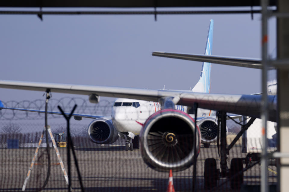 An airplane believed to carry Serbian tennis player Novak Djokovic arrives at the Nikola Tesla airport in Belgrade, Serbia, Monday, Jan. 17, 2022. Djokovic is expected to arrive in the Serbian capital following his deportation from Australia on Sunday after losing a bid to stay in the country to defend his Australian Open title despite not being vaccinated against COVID-19. (AP Photo/Darko Vojinovic)