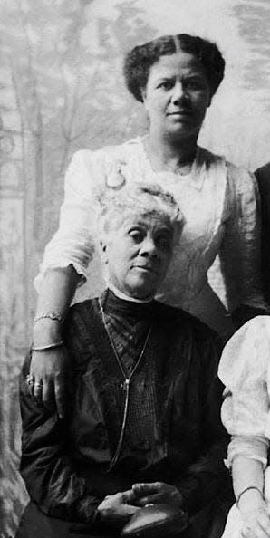 This photo shows sisters Ella Foster Auther (top) and Myrtle Foster Cook.  Cook was a noted black women’s suffragist and community advocate in Kansas City, Missouri.  When in Monroe, she began a successful teaching career.