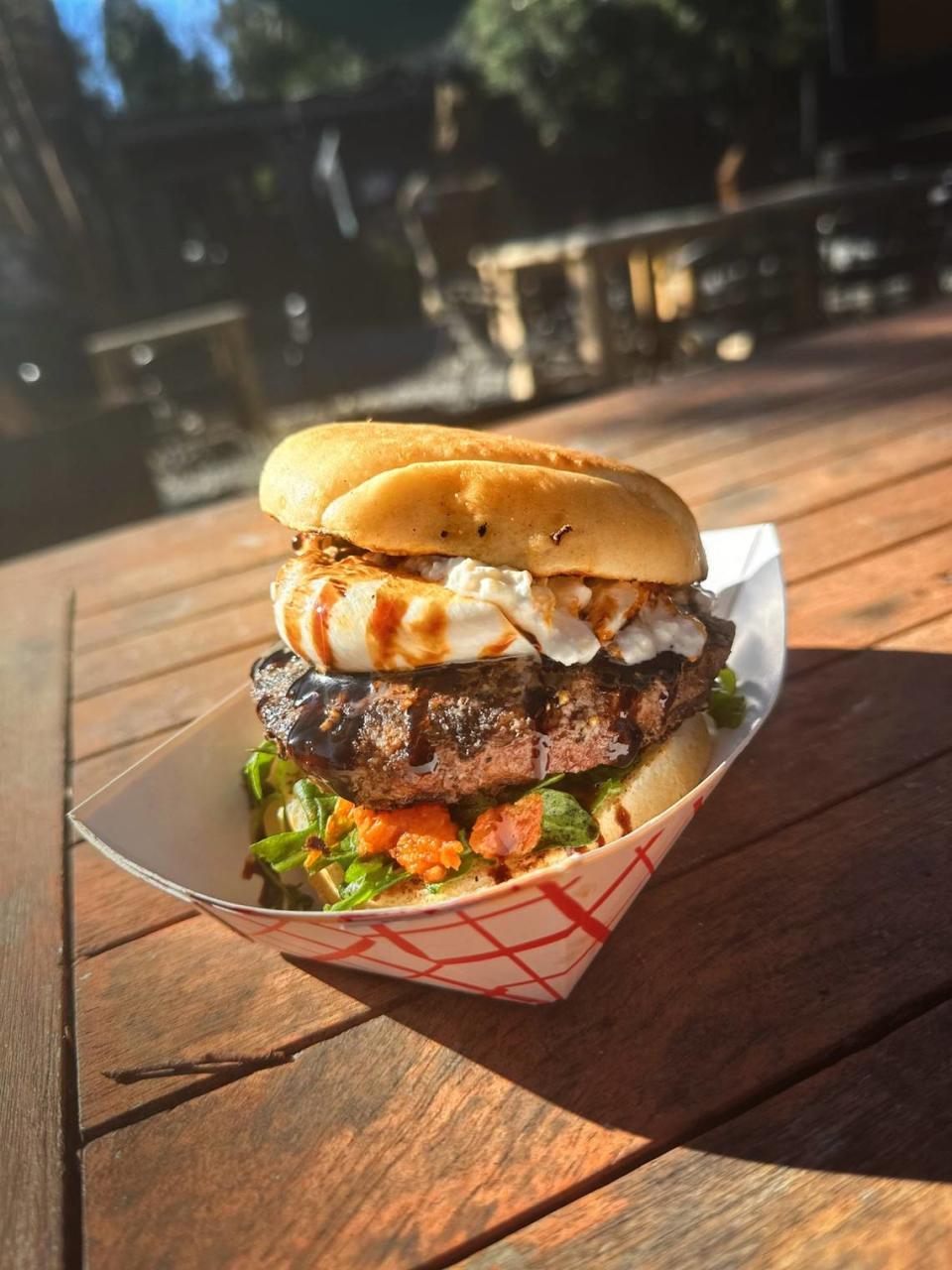 Liliana’s serves a burger called The Gusto Italiano Burger for Macon Burger Week 2023.