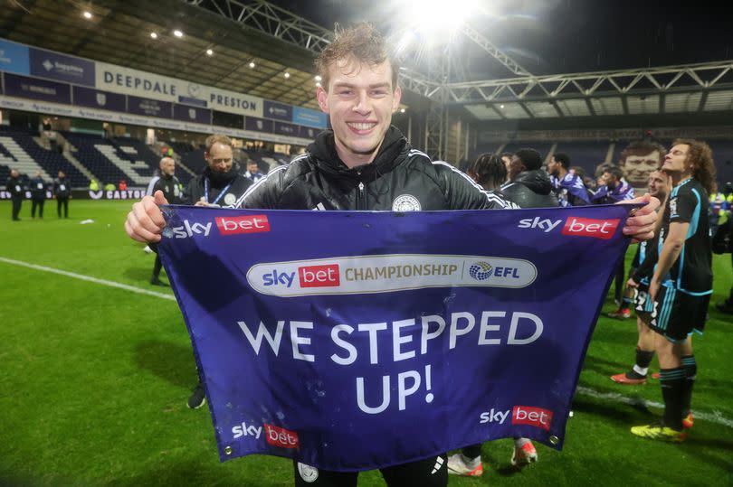 Mads Hermansen of Leicester City celebrates