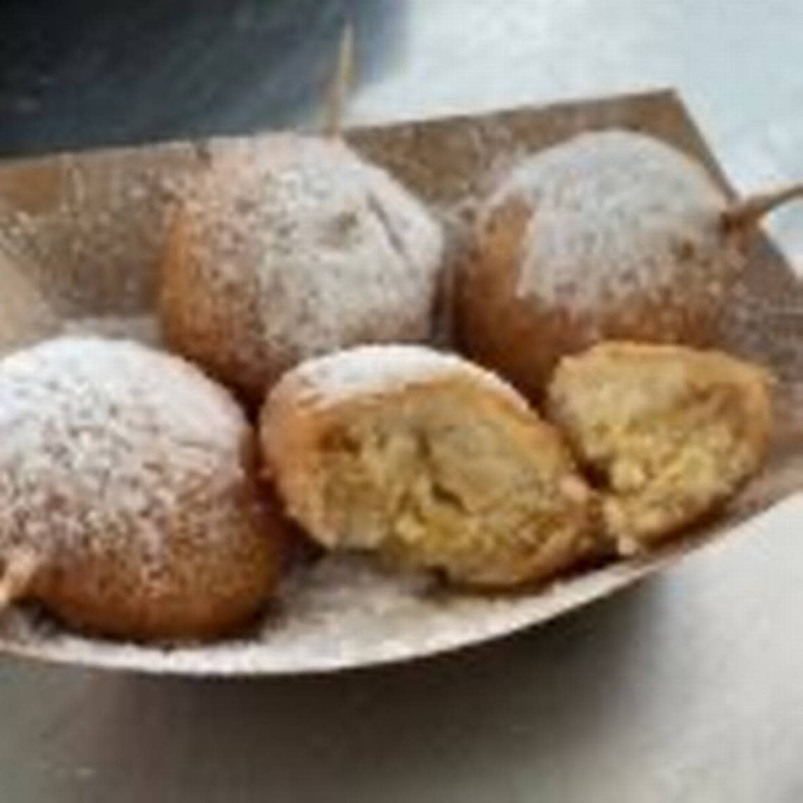 An image of deep-fried golden Oreos.